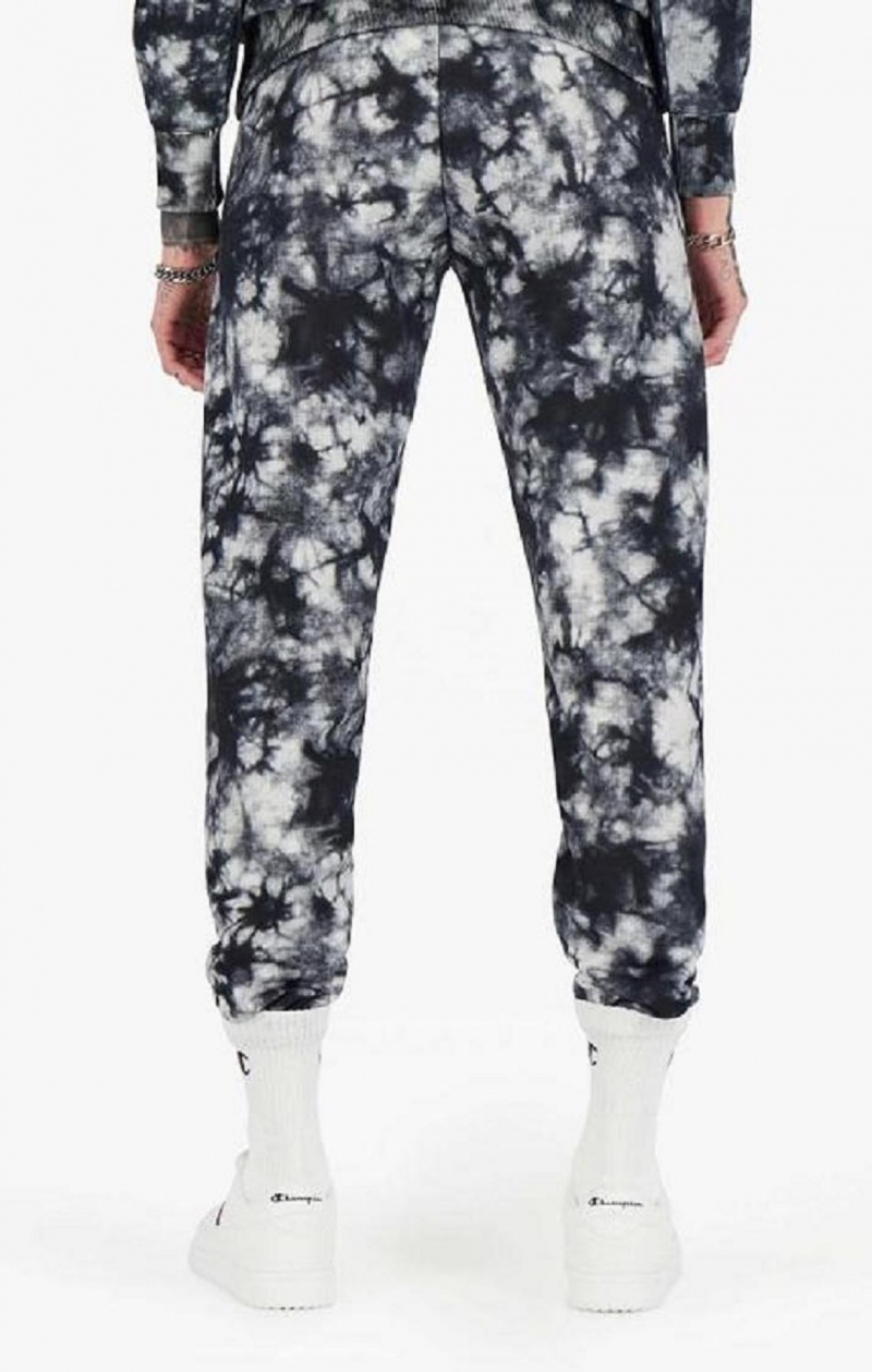 Champion Tie Dye Digitálny Print Joggers Jogger Nohavice Damske Čierne Biele | 9402-GJEHC