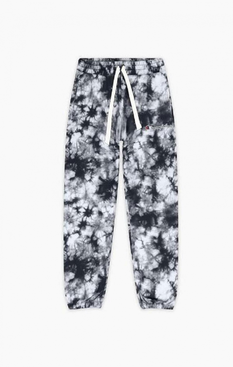 Champion Tie Dye Digitálny Print Joggers Jogger Nohavice Damske Čierne Biele | 9402-GJEHC