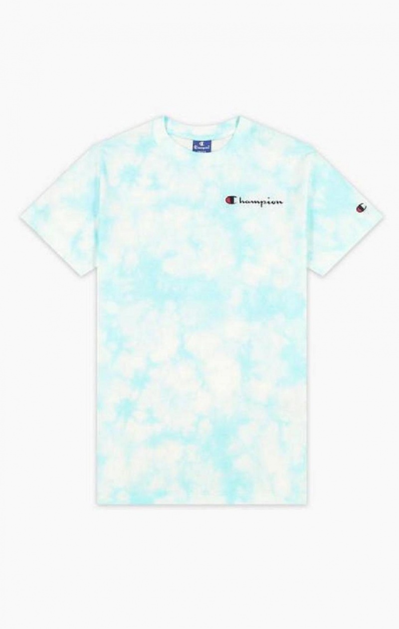 Champion Tie Dye Digitálny Print T-Shirt Tricko Damske Svetlo Modre | 9615-VYCWJ