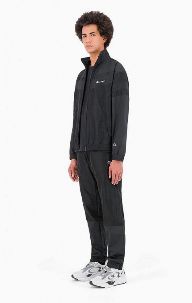 Champion Tonal Panel High Neck Zip-Up Tracksuit Top Mikiny Panske Čierne | 7061-SIHAL