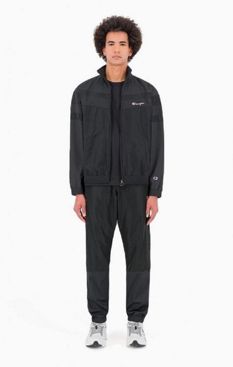 Champion Tonal Panel Tracksuit Trousers Teplaky Panske Čierne | 6349-AVWBM