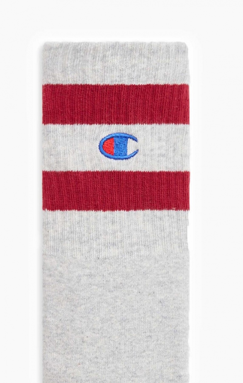 Champion Tube Stripe Crew Socks Ponozky Damske Svetlo Siva | 4512-FRAIU