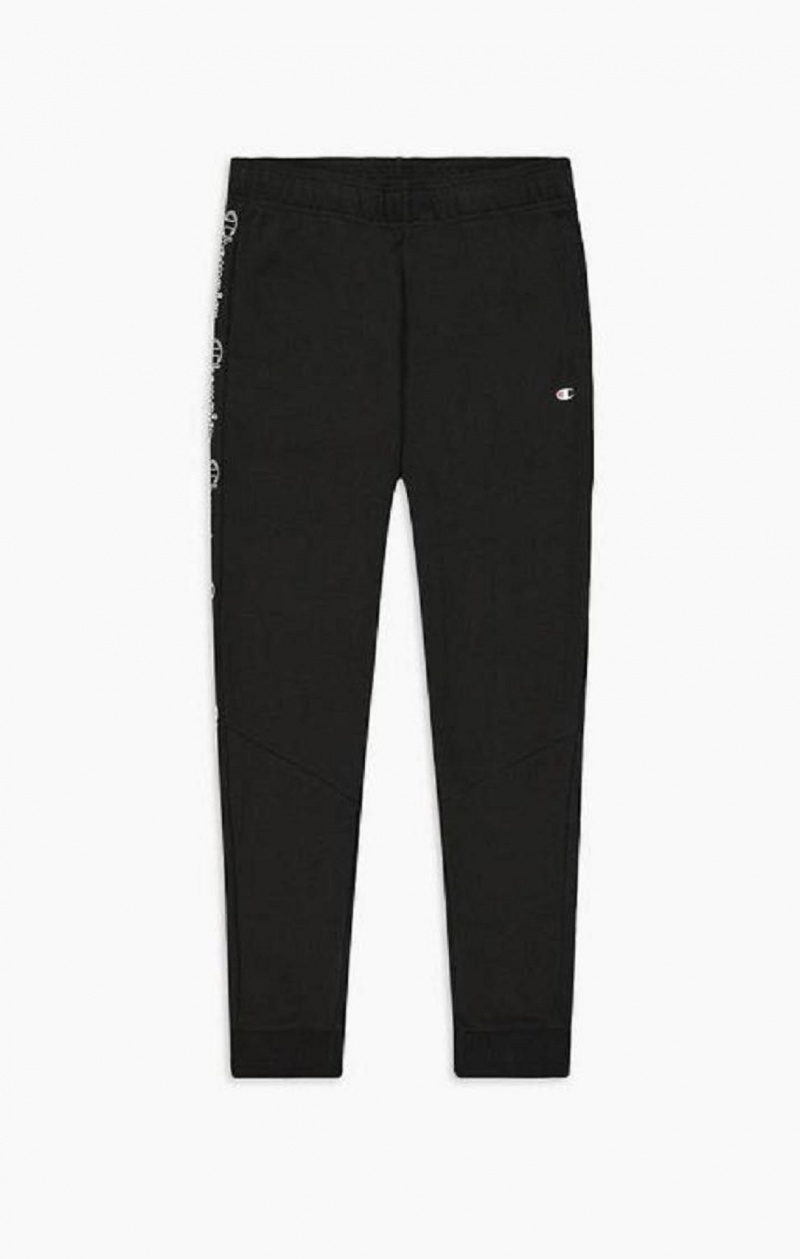 Champion Vertical Script Logo Print Joggers Jogger Nohavice Panske Čierne | 7485-XEBJQ