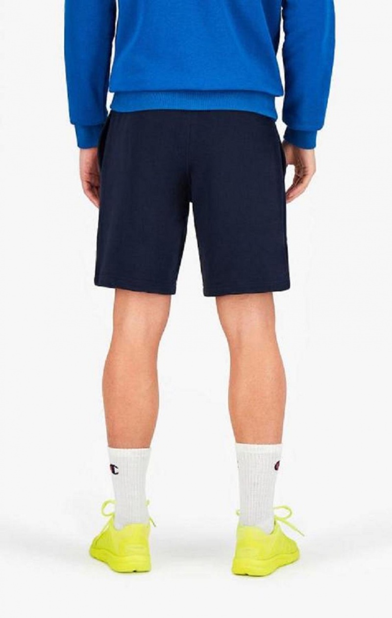 Champion Vertical Script Logo Shorts Kratasy Panske Tmavo Modre | 4756-SCLKR