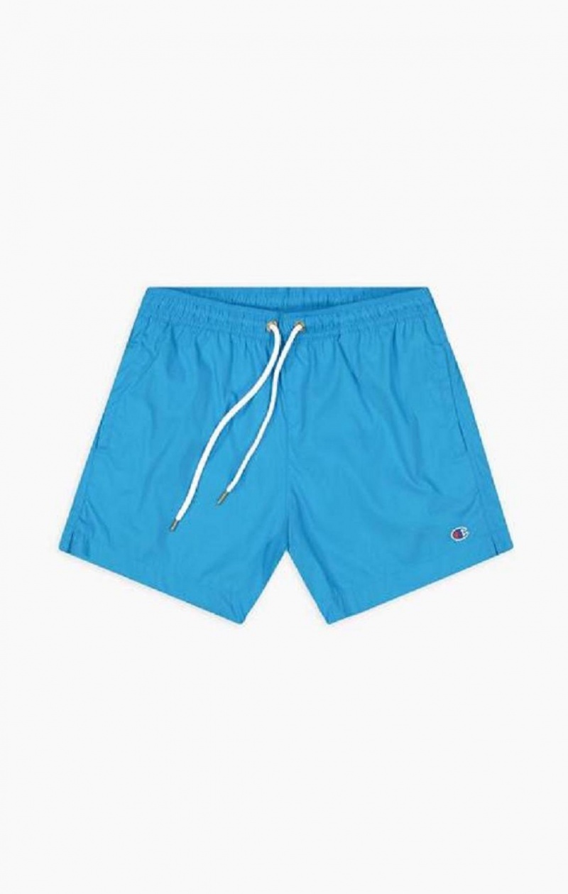 Champion Vody Reacting Script Logo Print Swim Shorts Plavky Panske Modre | 0317-CEWZD