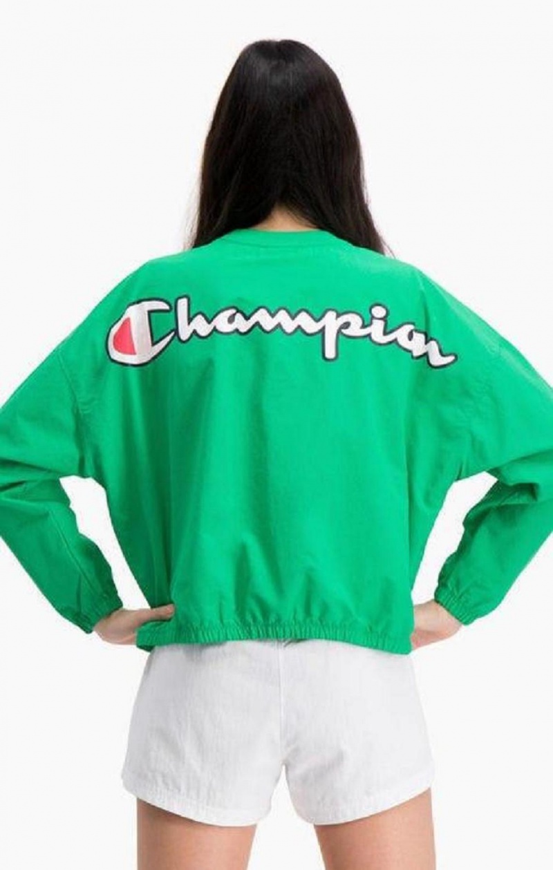 Champion Vody Repellent Script Logo Tracking Sweatshirt Mikiny Damske Svetlo Zelene | 9163-OFDNJ