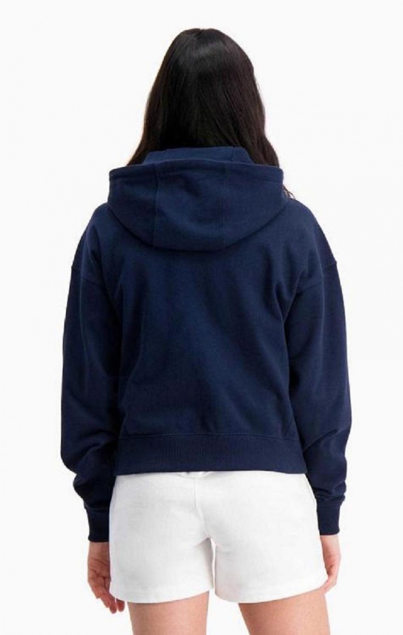 Champion Zip-Through C Logo Hoodie Mikina s Kapucnou Damske Tmavo Tyrkysové | 8961-IMWTJ