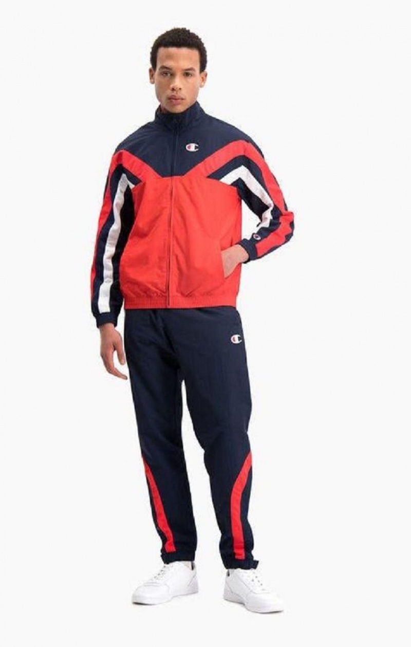 Champion Zip-Up Colour Block And Stripe Tracking Jacket Bundy Panske Červené | 9864-JICZO