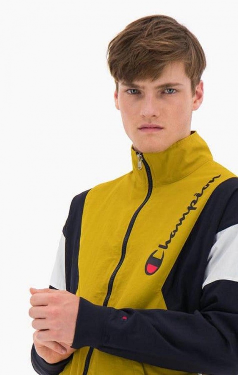 Champion Zip-Up Colour Block Tracksuit Jacket Bundy Panske Zlate | 9704-JRSFO