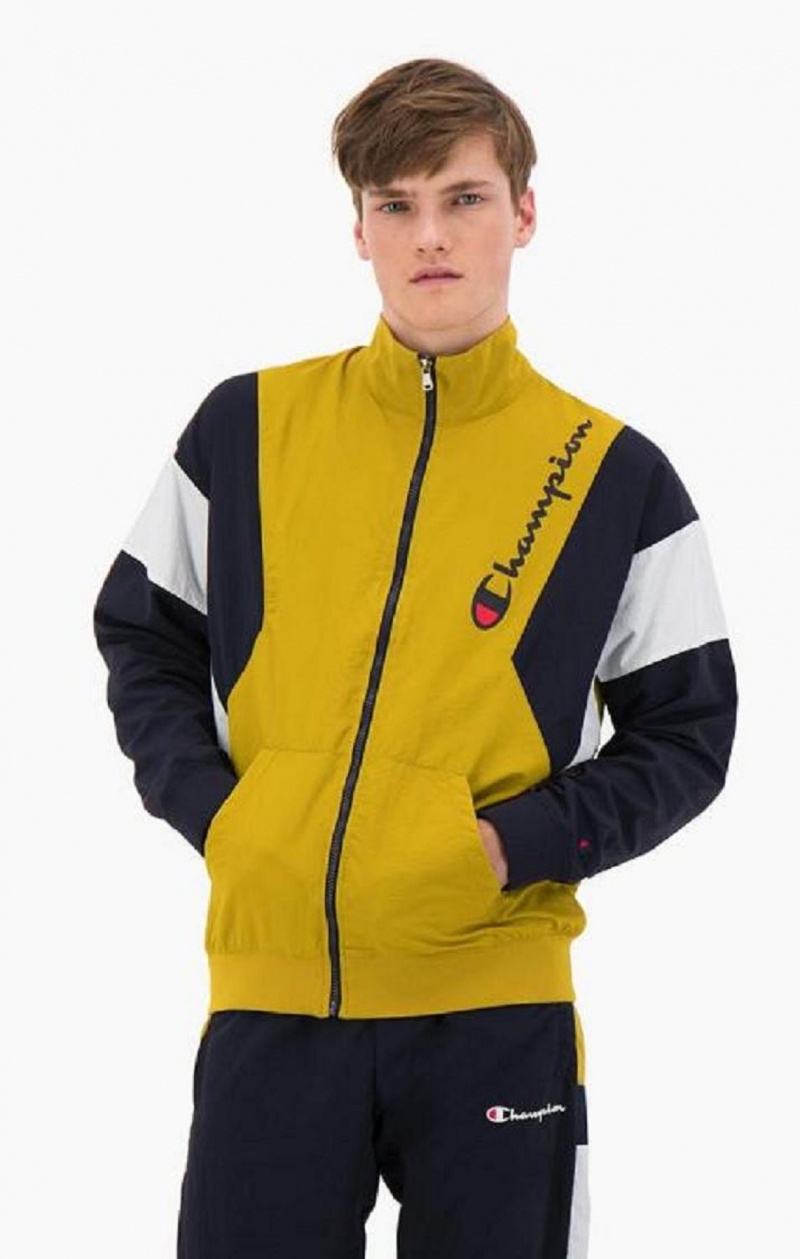 Champion Zip-Up Colour Block Tracksuit Jacket Bundy Panske Zlate | 9704-JRSFO