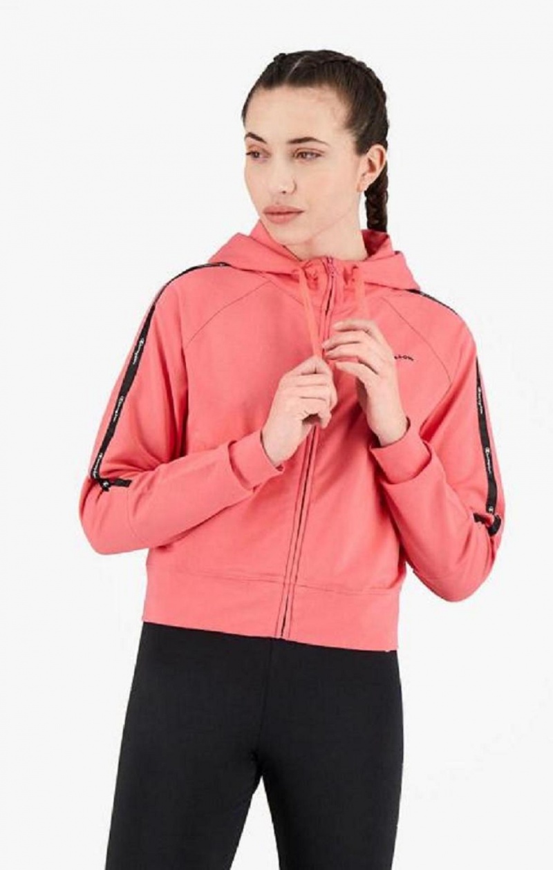 Champion Zip-Up Hoodie + Leggings Tracksuit Mikina s Kapucnou Damske Ruzove | 5842-JHTOM