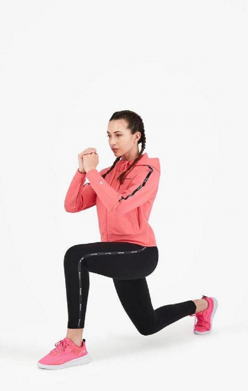 Champion Zip-Up Hoodie + Leggings Tracksuit Mikina s Kapucnou Damske Ruzove | 5842-JHTOM