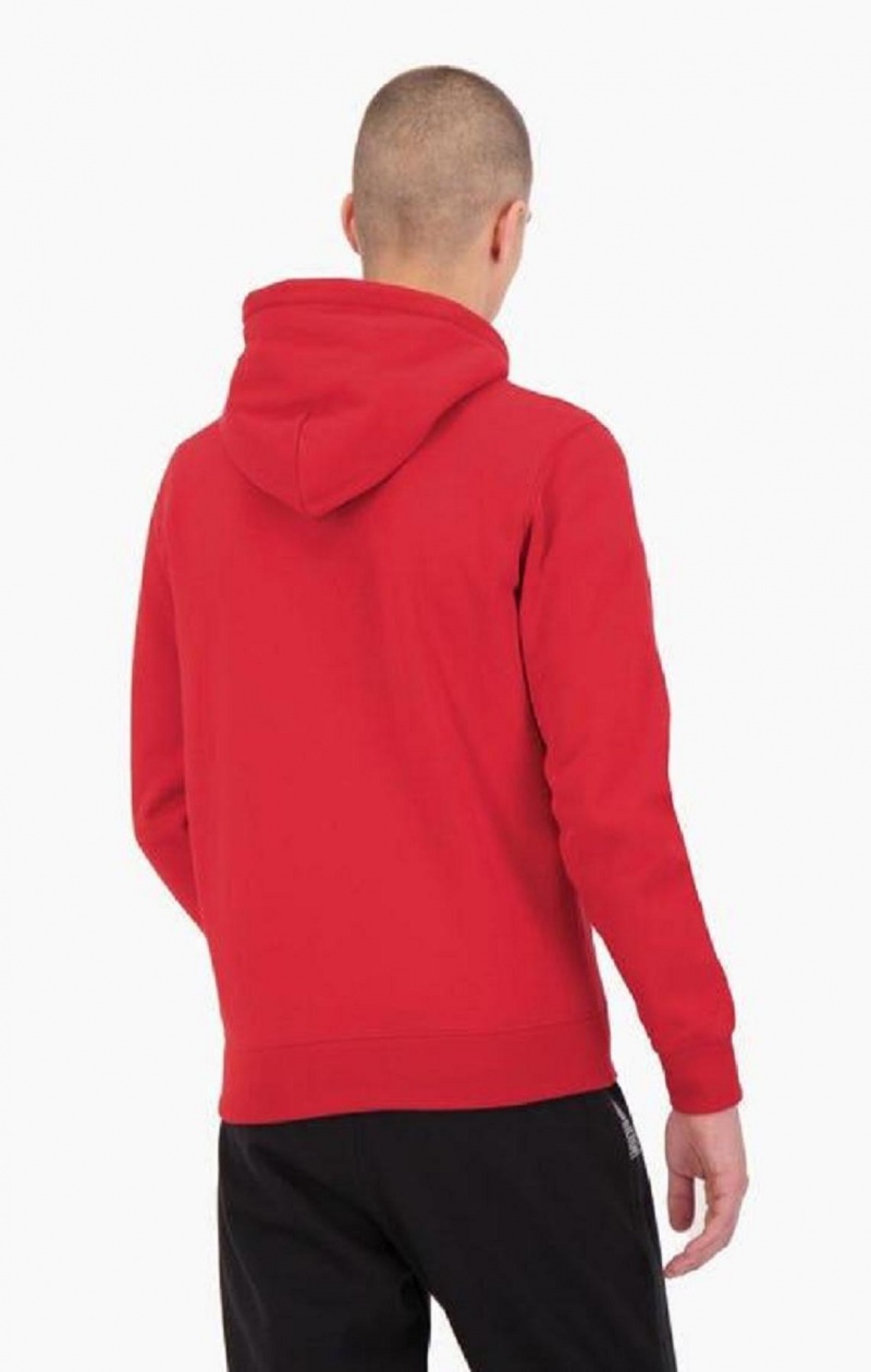 Champion Zip-Up Semisove C Bavlnene Terry Hoodie Mikina s Kapucnou Panske Červené | 2804-BKMLR