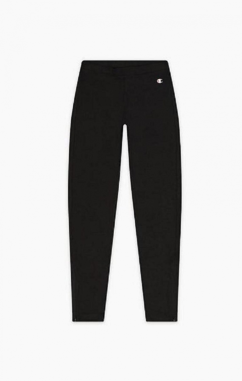 Champion Zip Detail Stretch Bavlnene Leggings Jogger Nohavice Damske Čierne | 7914-IPZKD